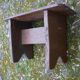 Vintage brutalist farmhouse stool bench