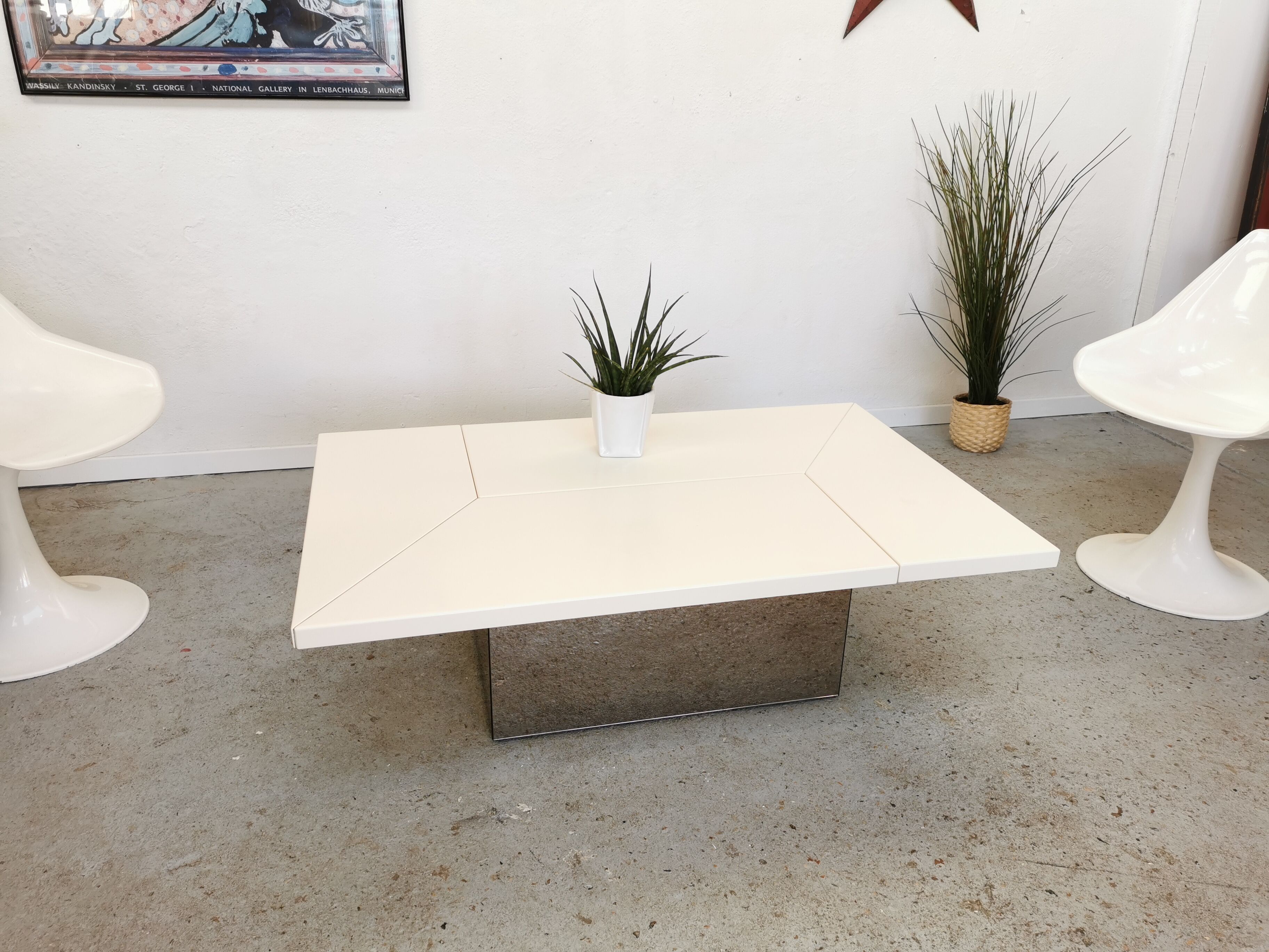 Table basse bar vintage Roches Bobois design Paul Michel 1970
