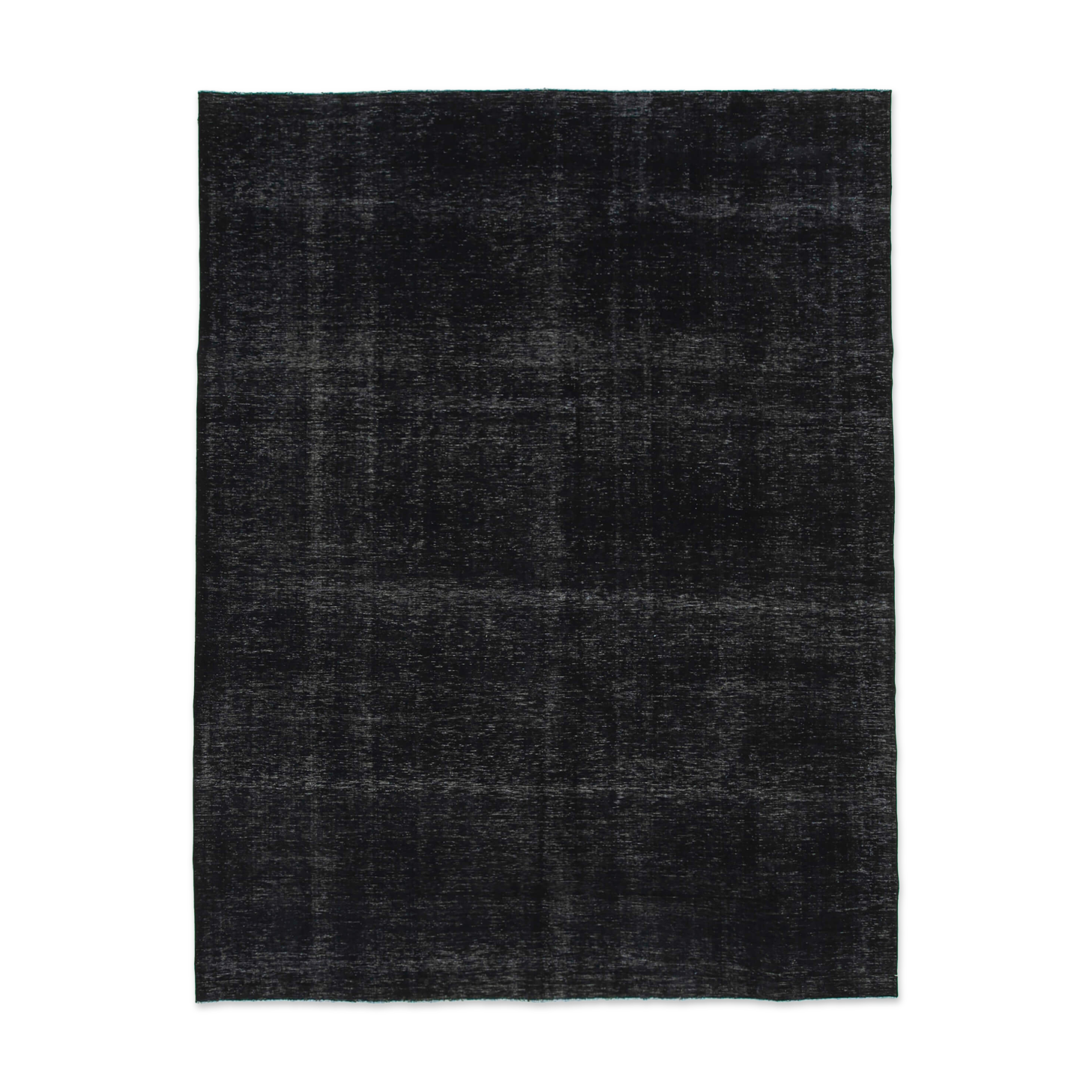 Handmade oriental overdyed 300 cm x 400 cm black wool carpet