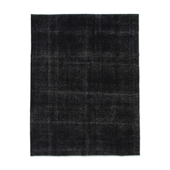 Handmade oriental overdyed 300 cm x 400 cm black wool carpet