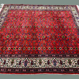 Square turkish kayseri rug 215x190 cm wool hand knotted vintage tribal beige