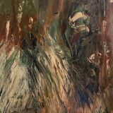 Oil on canvas forest landscape