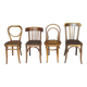 Set of 4 mismatched bistro chairs, from 1910 to 1935
