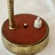 Cocotte lamp from the 1950s, painted metal and brass.