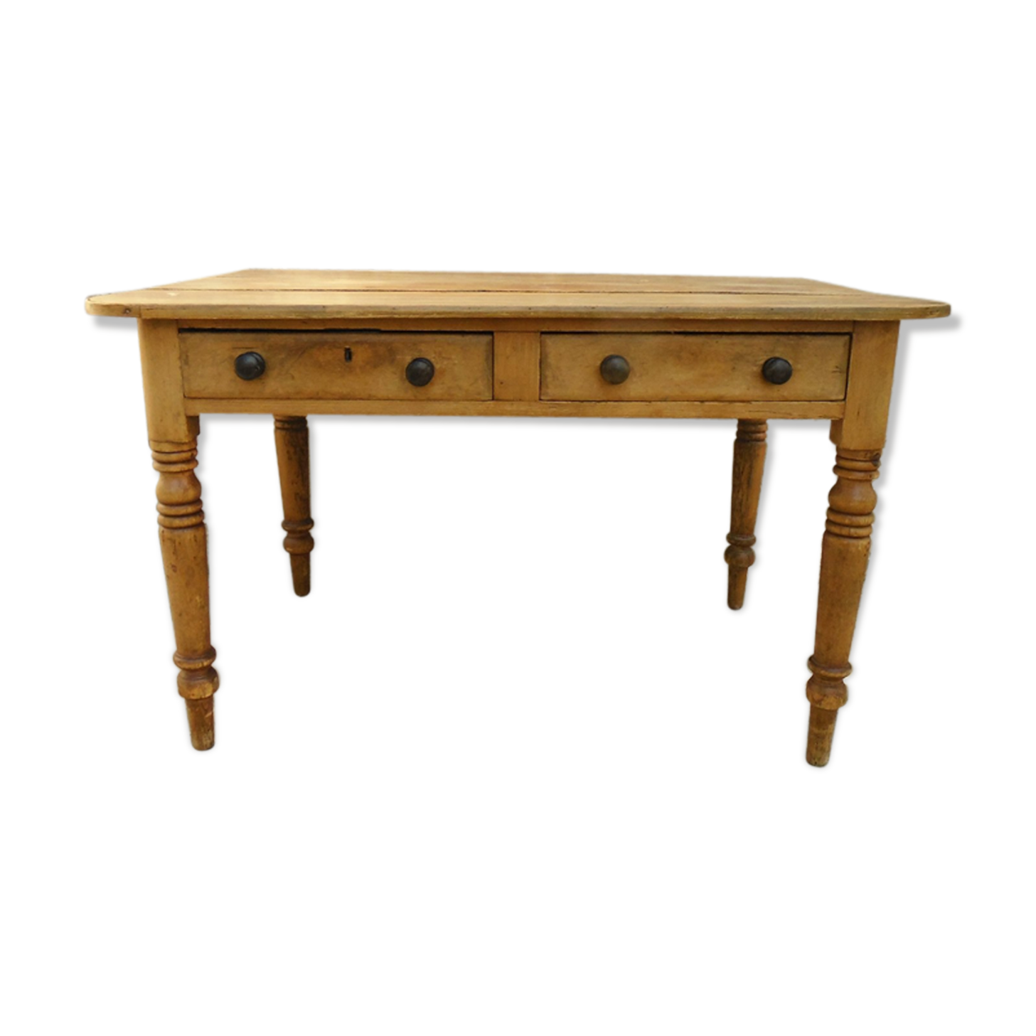 Table en bois 2 tiroirs