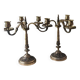 Pair of 3-arm curved chandeliers. Baroque/Rocaille style.