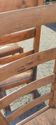 Set of 4 brutalist straw wood chairs