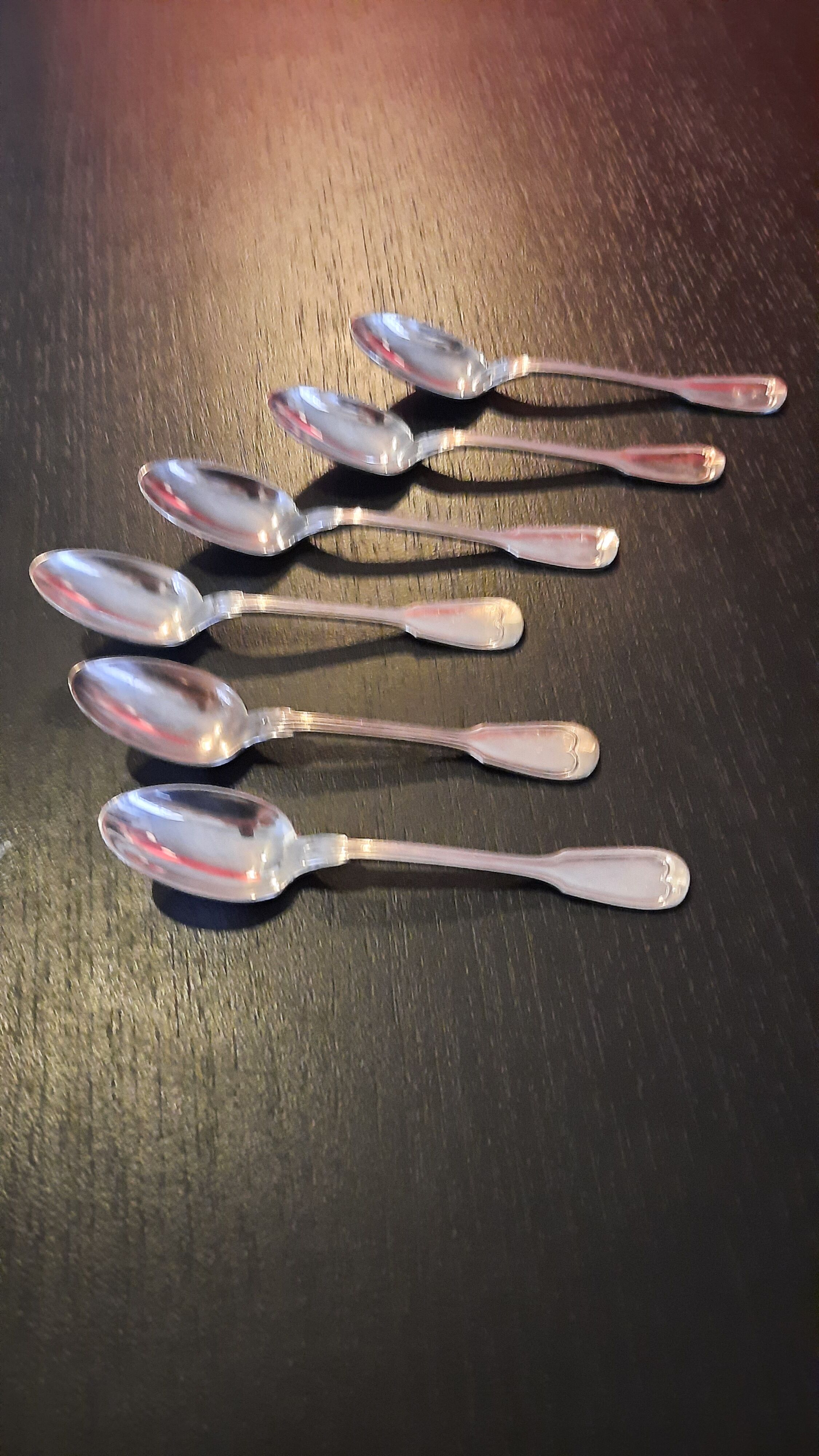 6 teaspoons silver metal