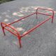 Red metal bed
