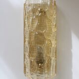 Glass and brass wall light by Carl Fagerlund for Orrefors, 1960.