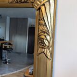 Gold Art Deco Mirror 74 X 55 cm