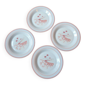 Set of 4 Arcopal dessert plates