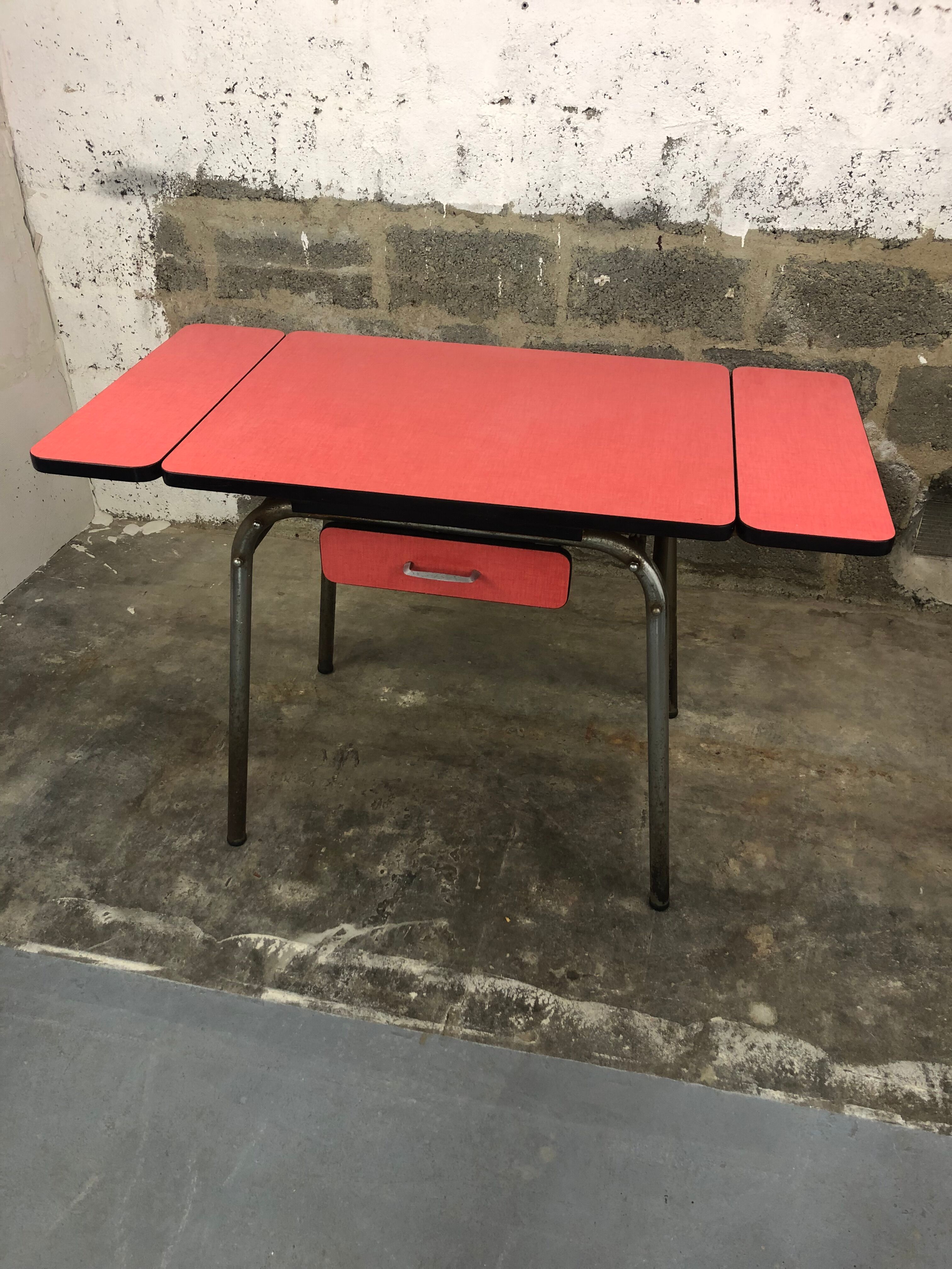 Red formica table