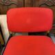 PAIR OF VINTAGE DESIGN ARMCHAIRS FROM THE 80S IN RED AND LIGHT BROS FABRIC