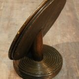 Mirror rattan on foot 60s size 30x29cm