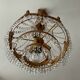 Lustre cascade en bronze et pampilles de cristal