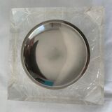 Set ashtray, table lighter and cigar box in altuglas and brass 1970