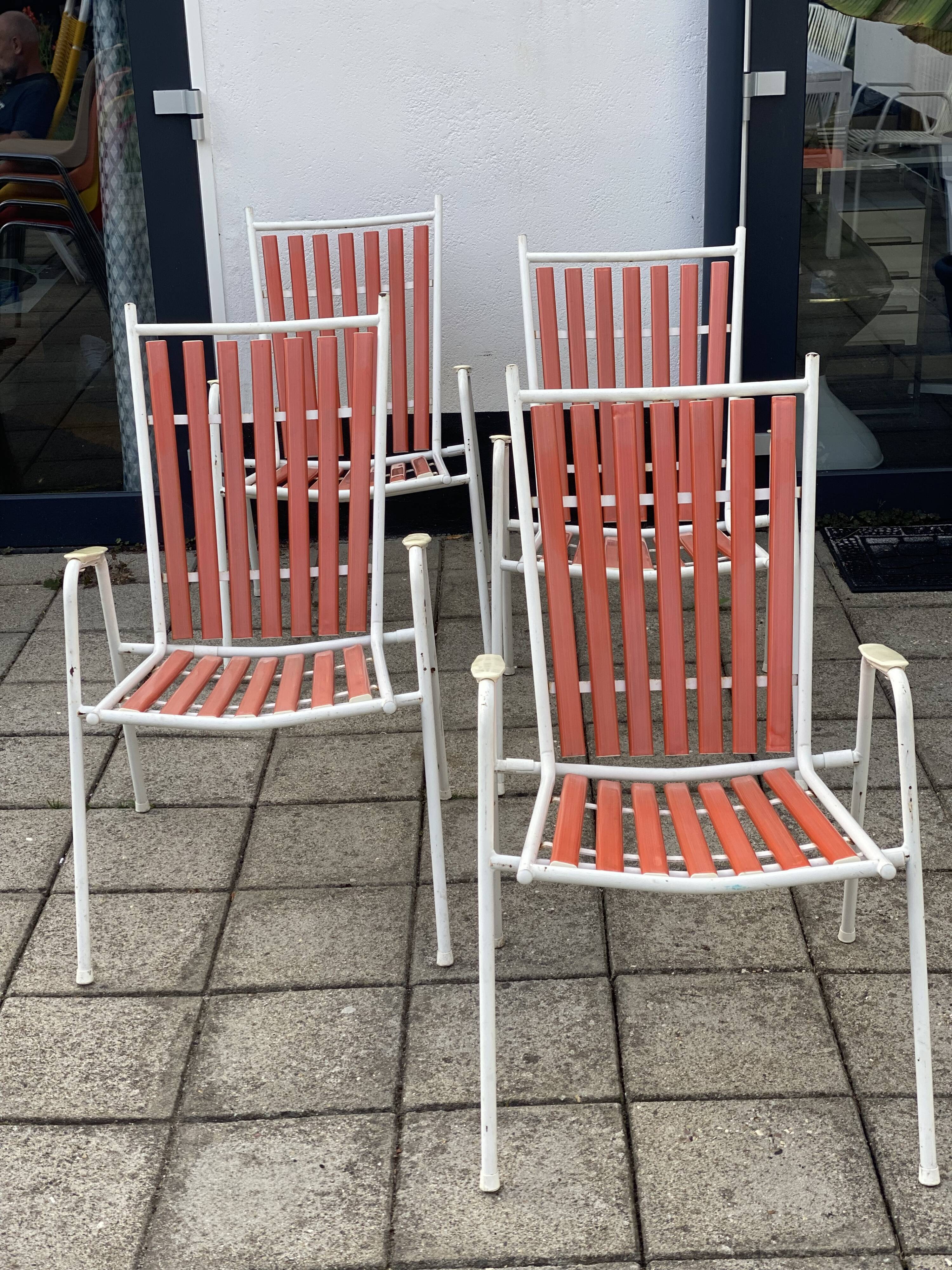 4 mid century modern garden chairs