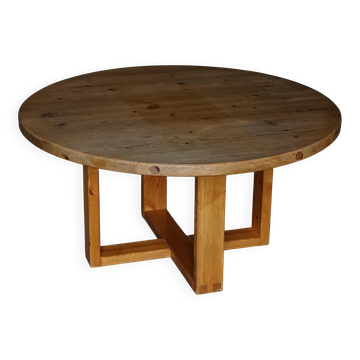 Table ronde en pin par Roland Wilhelmsson, milieu du 20ème siècle
