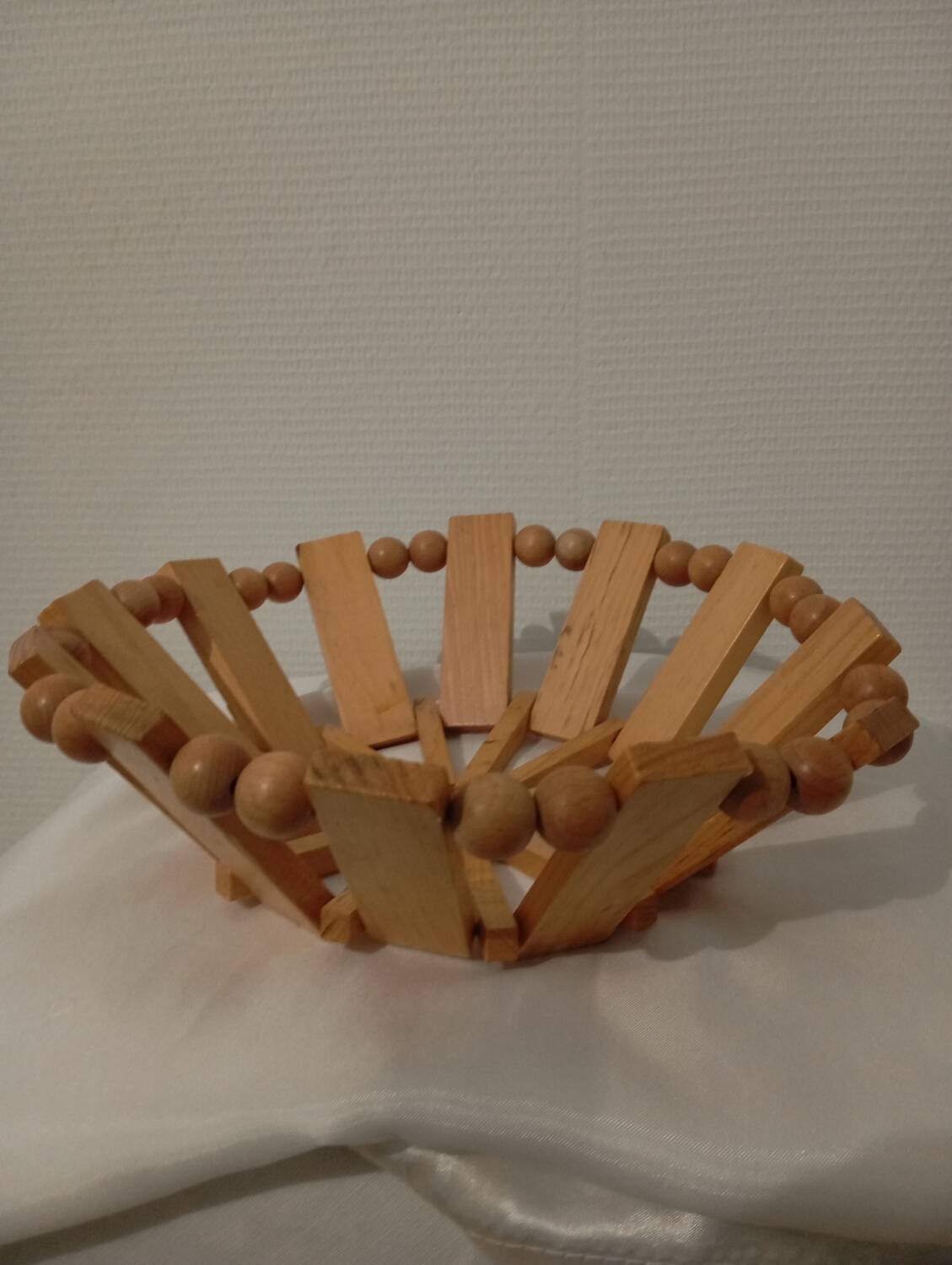 Olive wood fruit bowl