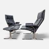Set price! De Sede DS-2030 2x lounge chair + ottoman, vintage