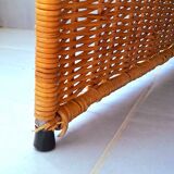 Chevet ou bout de canapé en osier 1960