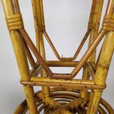 Vintage rattan bar and stools