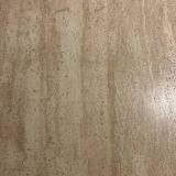 Travertine and wrought iron dining table + 8 chairs