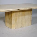 Table basse en travertin, Italie années 70-80