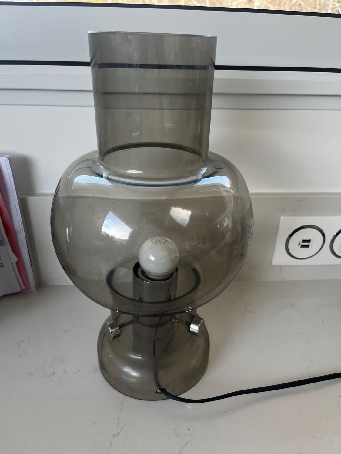 Lamp 1960 smoked glass