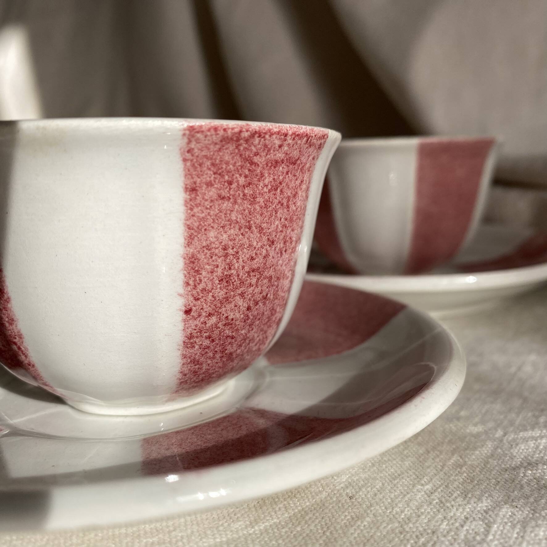 Cups and saucers from the 1960s.