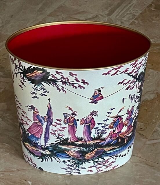 Silkscreened sheet metal paper basket 1960