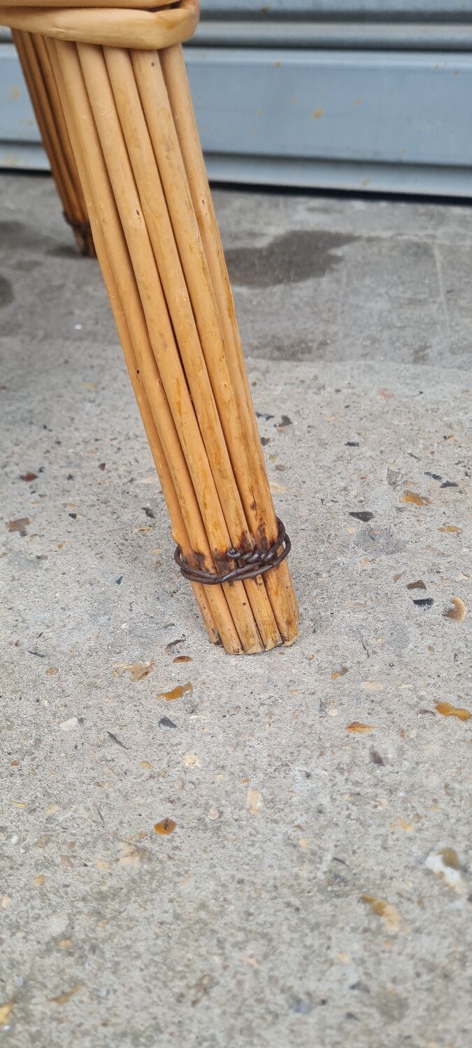 Rattan and wicker armchair 1960