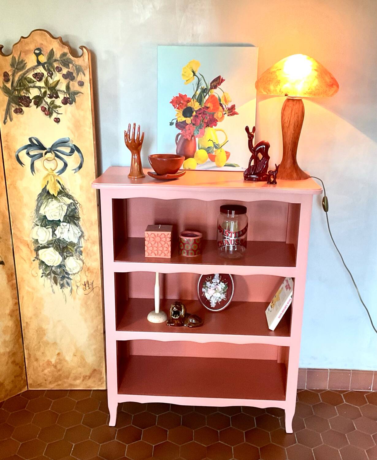 Bibus vintage terracotta bookcase