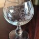 Large engraved glass in unsigned Bohemian crystal.