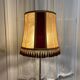 grand abat-jour en peau et velours vintage