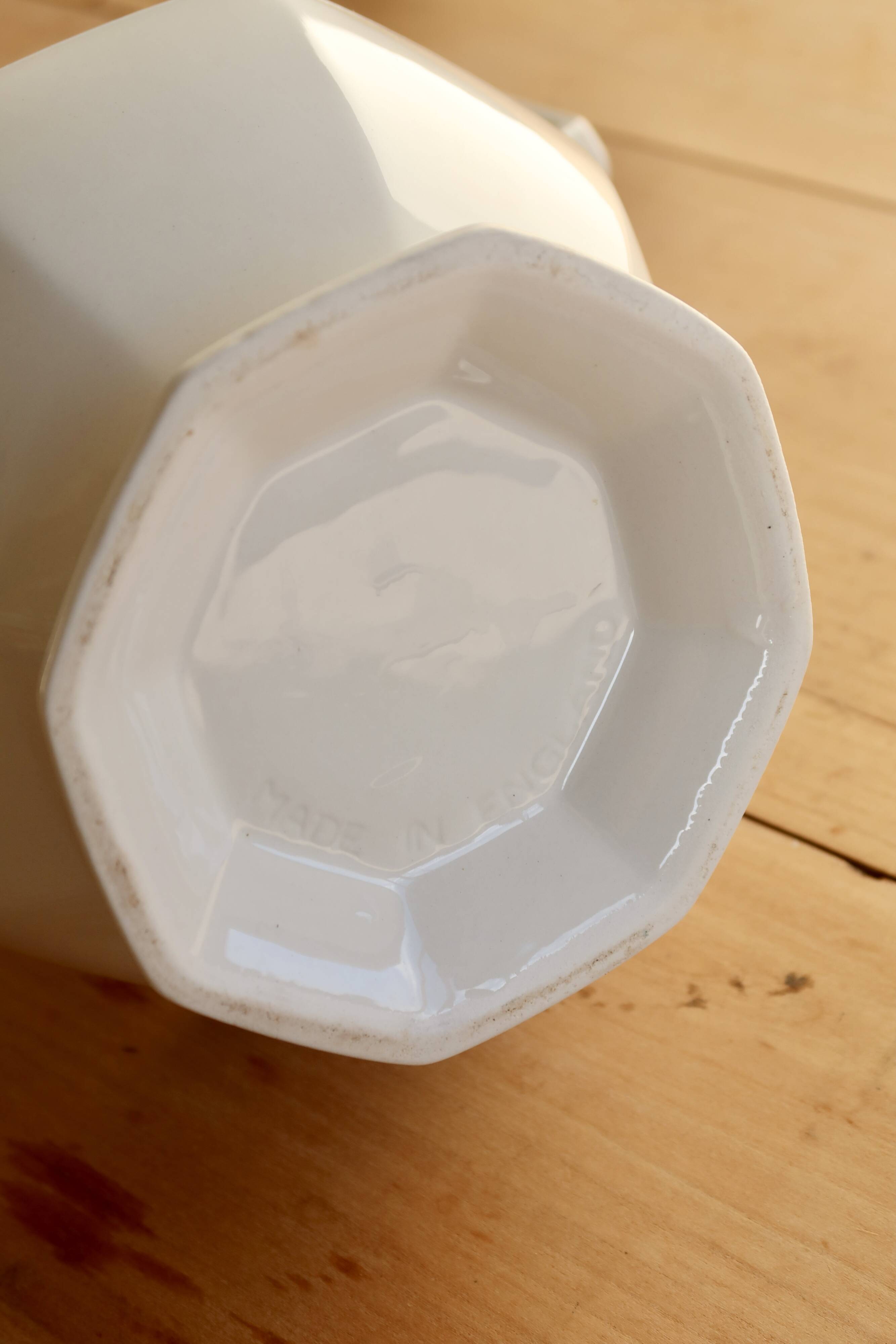 Large vintage jug Johnson Brothers Pearl pattern white porcelain