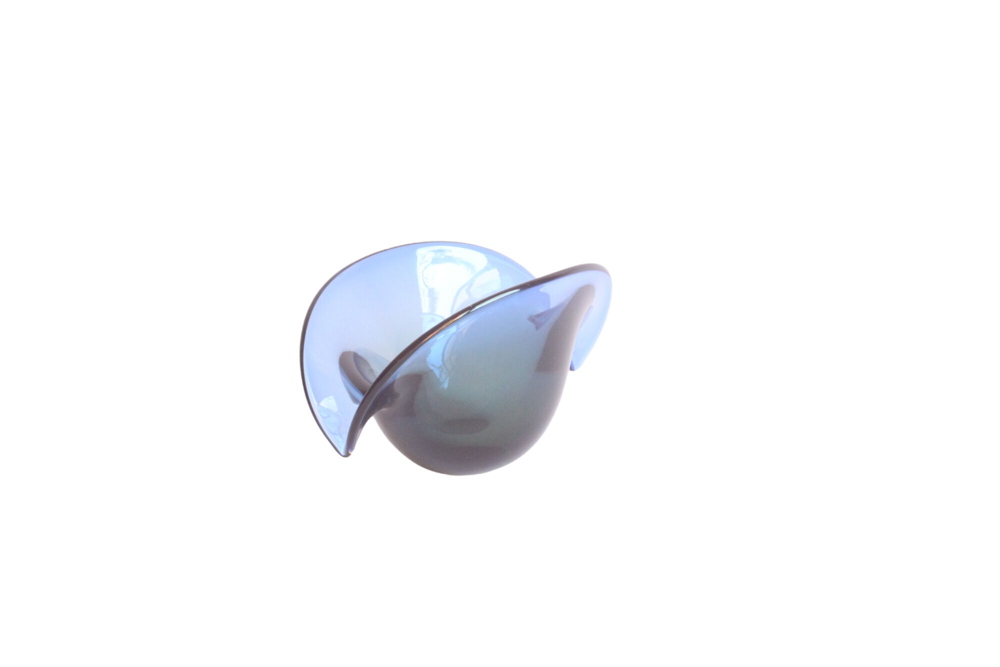 Seguso Dalla Venezia double base trinket bowl, Murano 1950s.