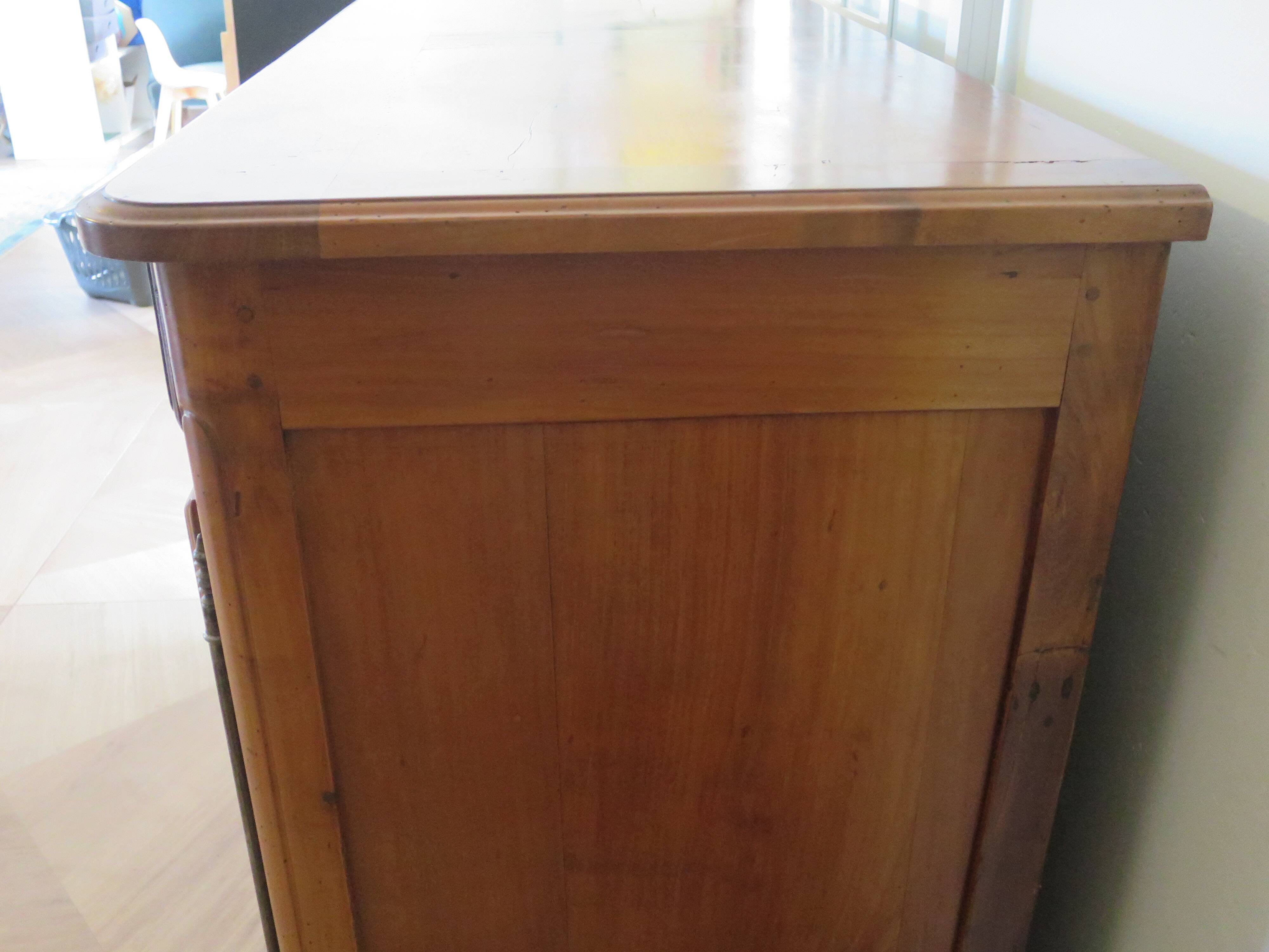Rustic buffet Louis XV-Regency-jointed-massive wood-snail feet
