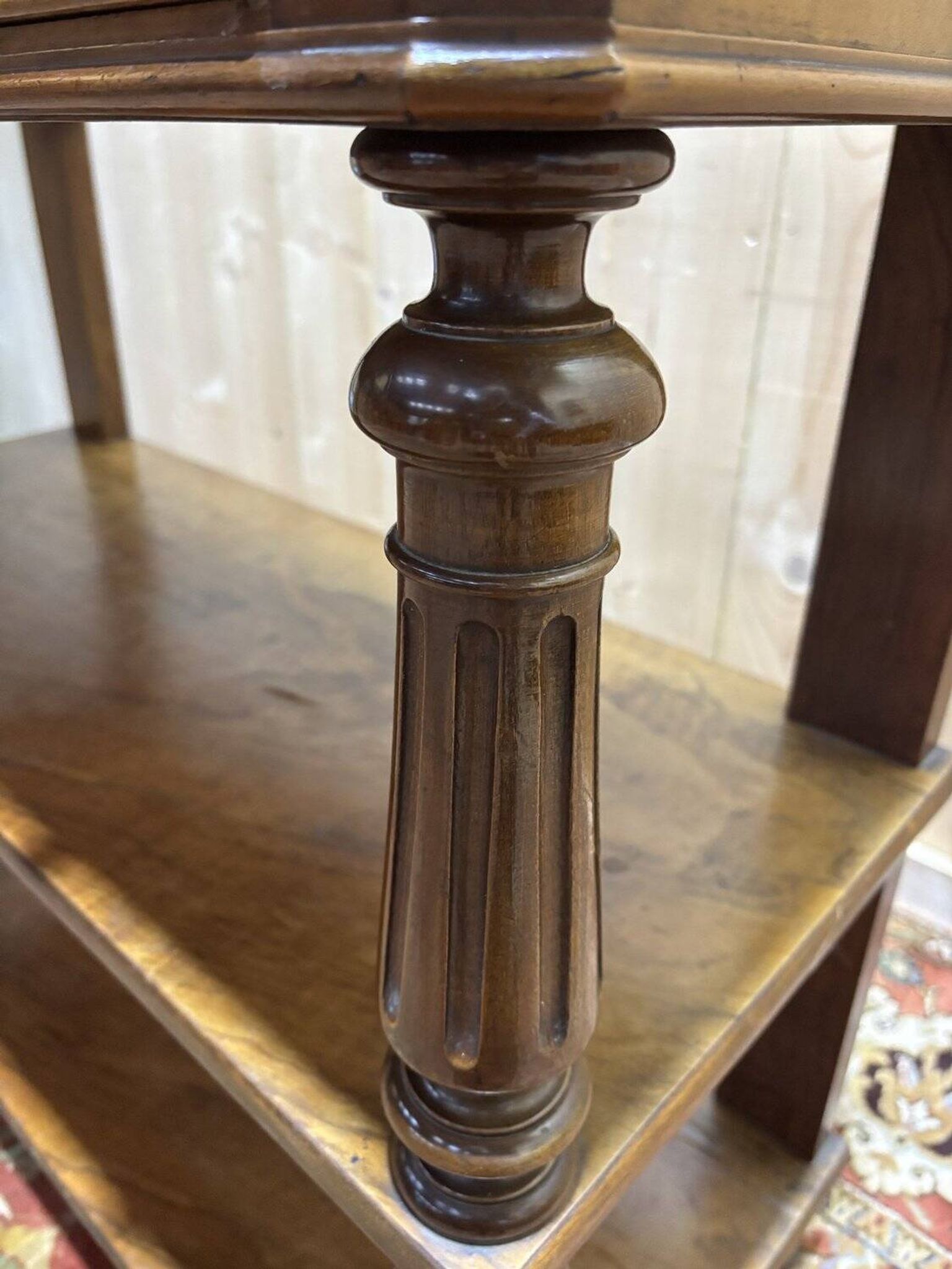 Napoleon III period console in walnut and veneer