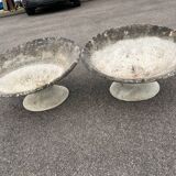 Pair of diabolo basins, planters, fiber cement planters
