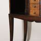 Vintage wooden and marble console table – classic style curved legs, 1950s