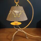 Bedside lamp room metal patinated paint butterfly