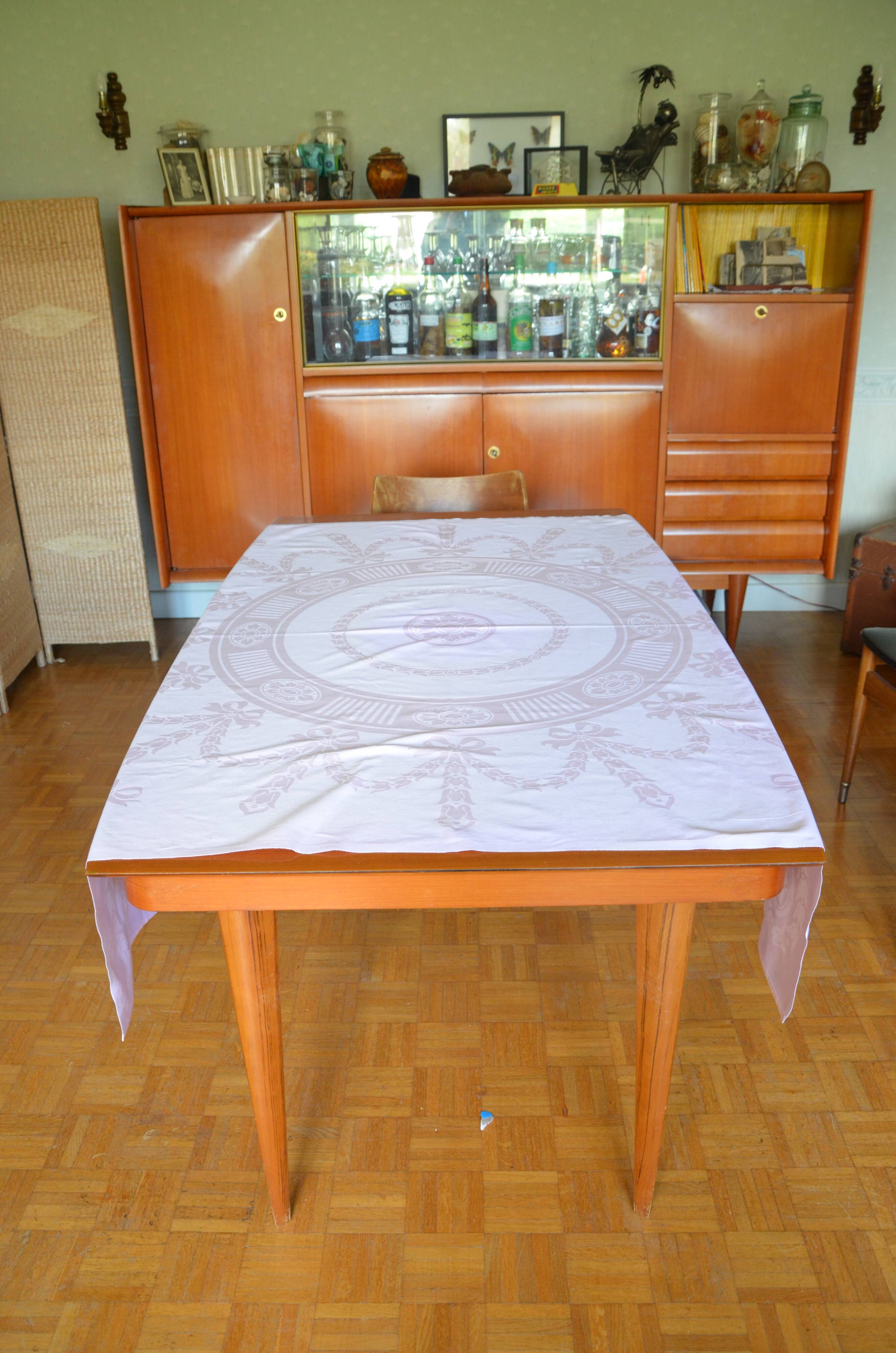 Powder pink cotton tablecloth