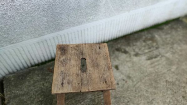 Natural wood stool