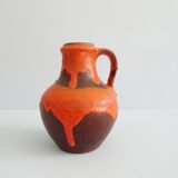 Carstens vase in brown-orange, Mid Century handle vase, Carstens Tönnieshof jug vase