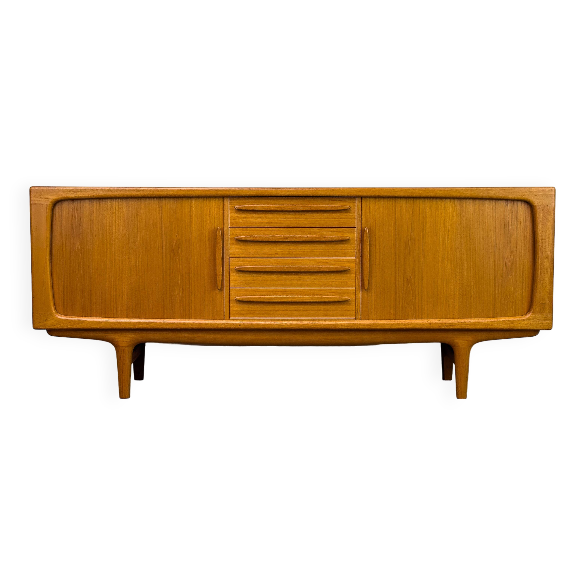 Danish Teak Sideboard with Tambour Doors from CFC Silkeborg, 1970s