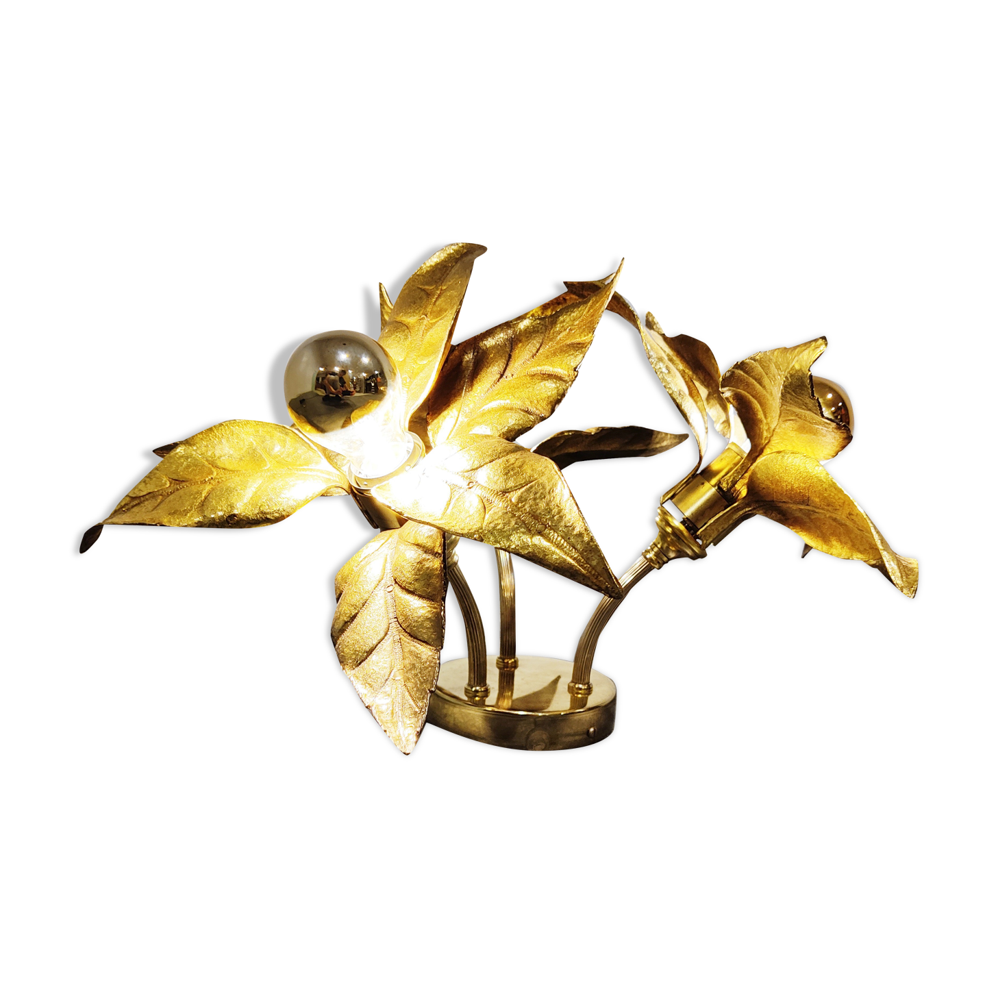 Brass Flower table or ceiling light by Willy Daro, 1970's