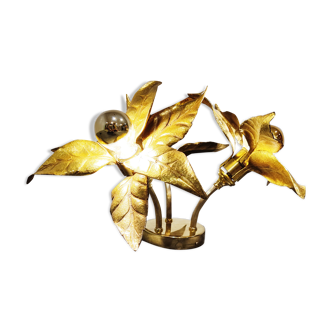 Brass Flower table or ceiling light by Willy Daro, 1970's