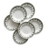 6 “Violetta” ironstone soup plates from Moulin des Loups Hamage
